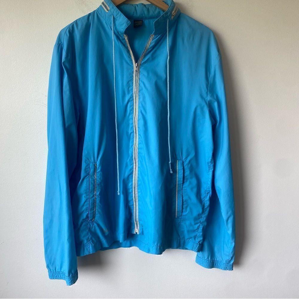 Vintage banana republic blue zip up windbreaker jacket men’s large